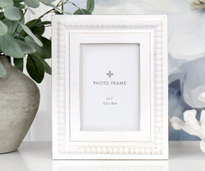 Haven Beaded White Photo Frame 5x7