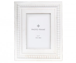 Haven Beaded White Photo Frame 5x7