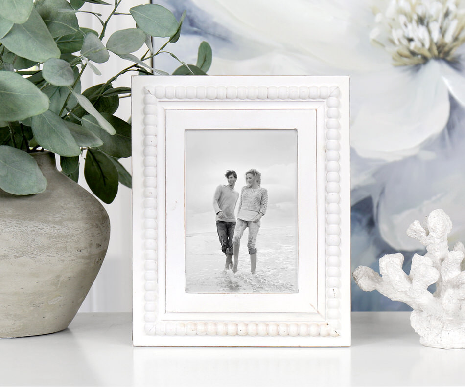 Haven Beaded White Photo Frame 5x7