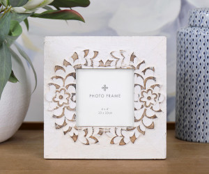 Square Palm Beach Whitewash Photo Frame 4x4