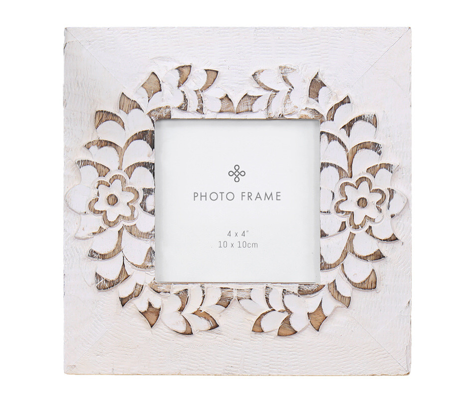 Square Palm Beach Whitewash Photo Frame 4x4