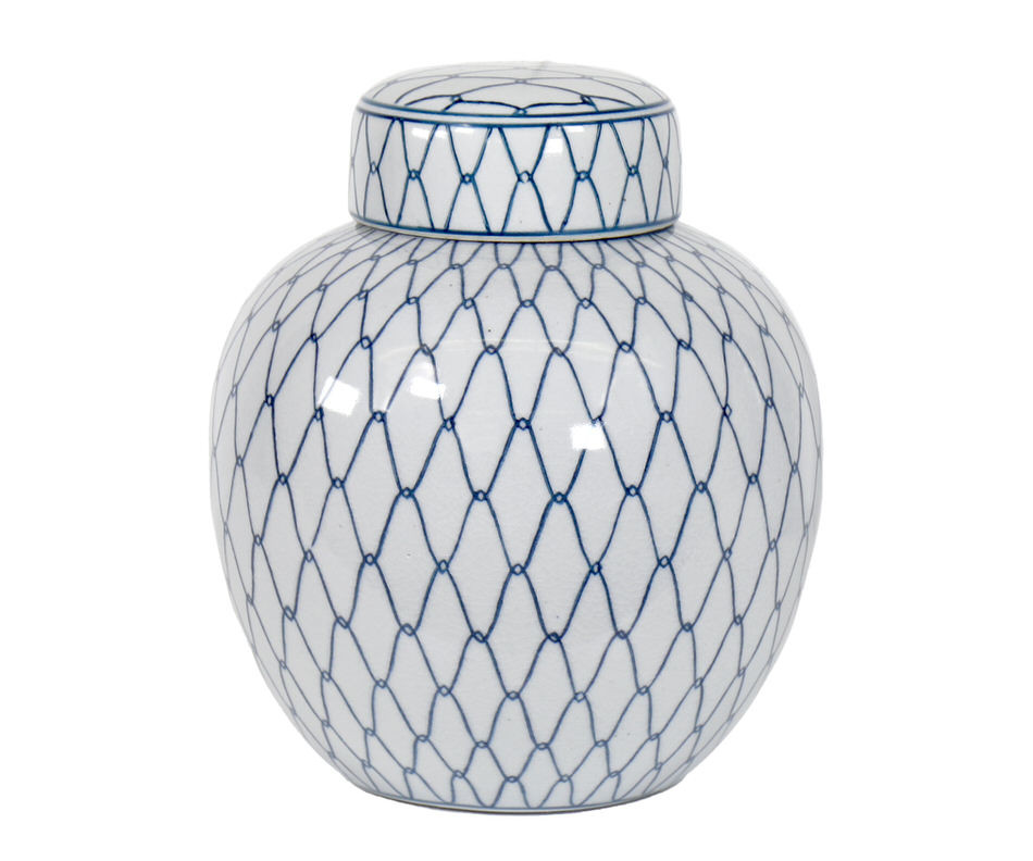 Round Maillons Blue Ginger Jar