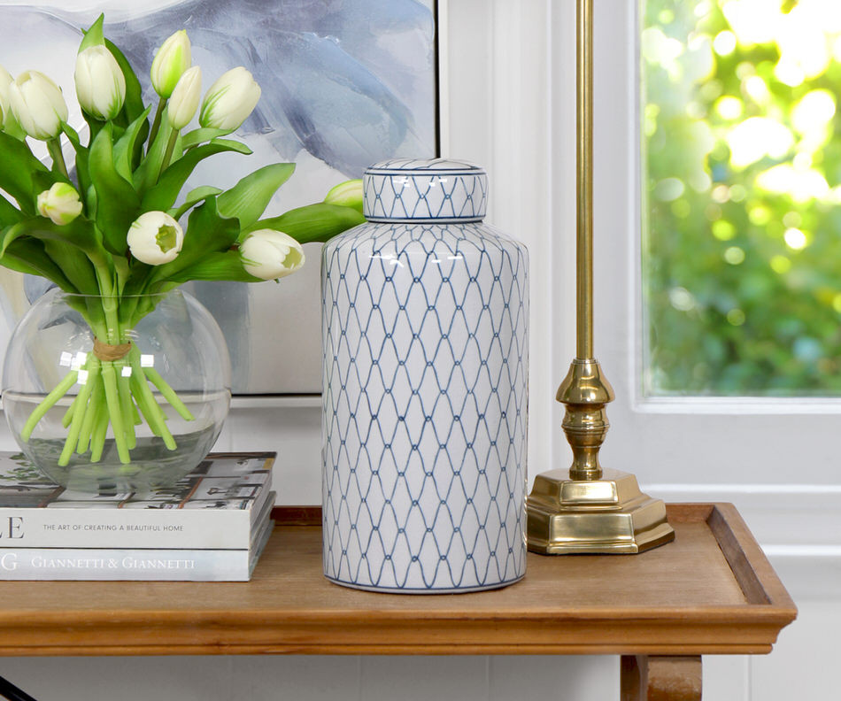 Tall Maillons Blue Ginger Jar