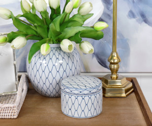 Round Maillons Blue Ginger Jar