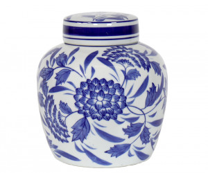 Cortesia Blue & White Floral Ginger Jar