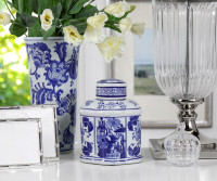 Emperor Blue & White Ginger Jar