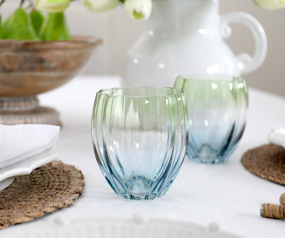 Set 2 Capri Fluted Tumbler Glasses