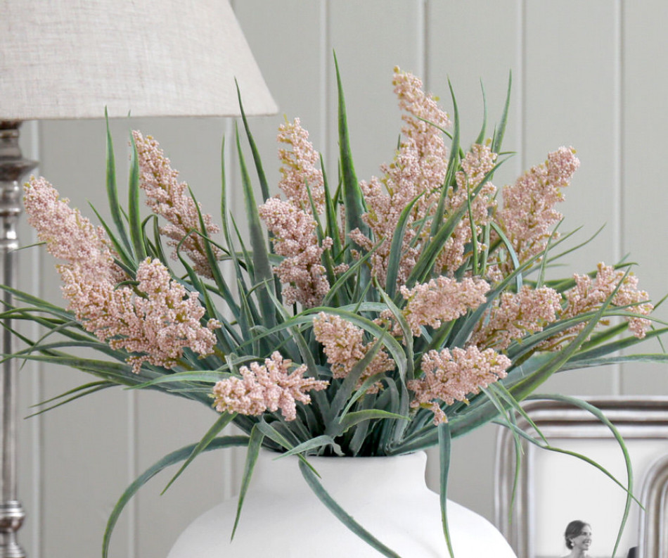 Set 3 Pink Lirabelle Flowering Grass Stems