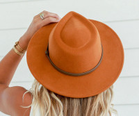 Petra Crushable Rust Wool Fedora Hat