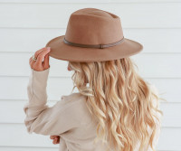 Petra Crushable Camel Wool Fedora Hat