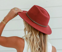 Petra Crushable Red Wool Fedora Hat