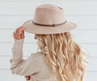 Petra Crushable Stone Wool Fedora Hat