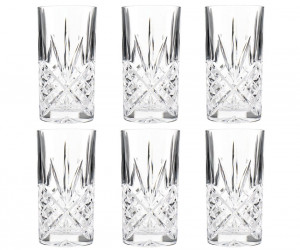 Set 6 Paxton Cut Glass Highball Glasses