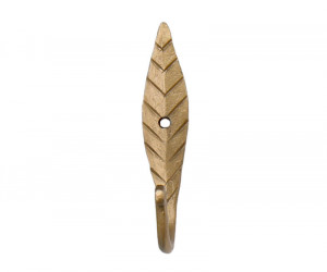 Brass Leaf Wall Hook Vintage Style 8cm