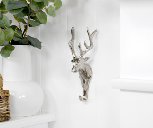 Bergen Silver Stag Wall Hook