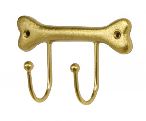 Gold Dog Bone Wall Hooks