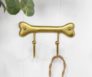 Gold Dog Bone Wall Hooks