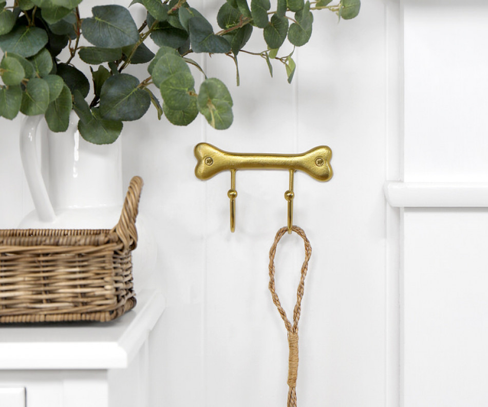 Gold Dog Bone Wall Hooks