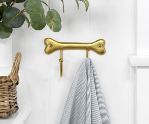 Gold Dog Bone Wall Hooks