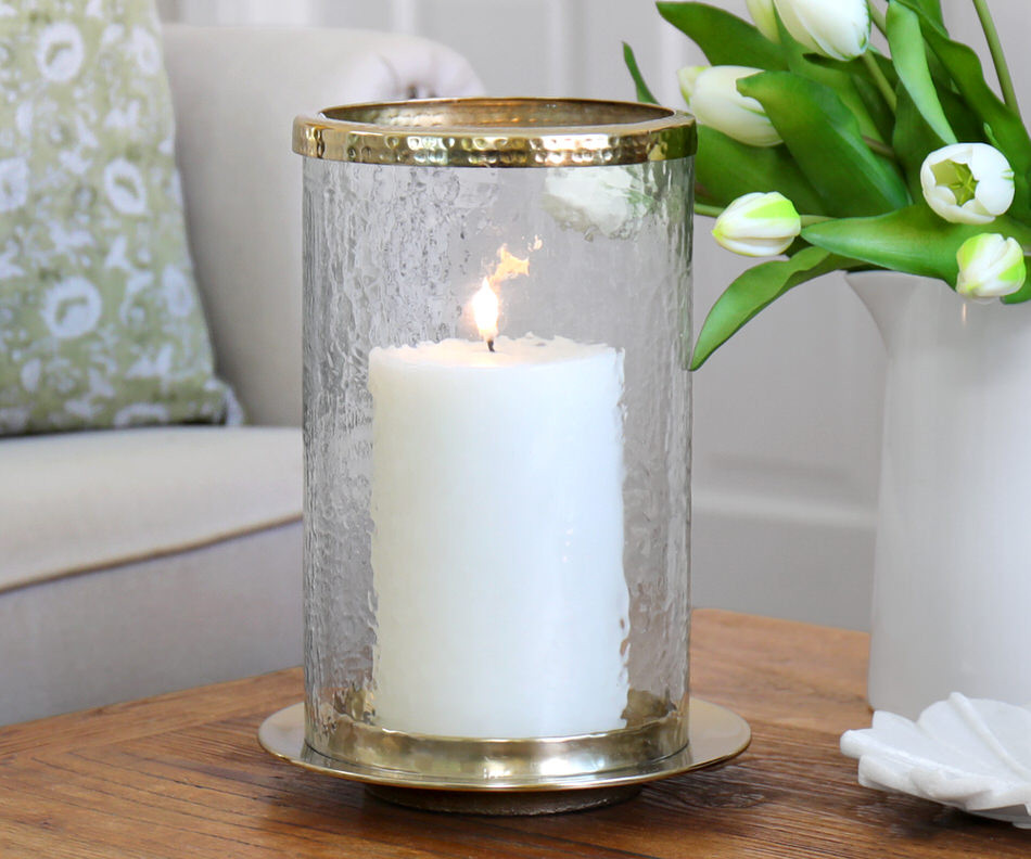 Montana Gold Hammered Candle Hurricane