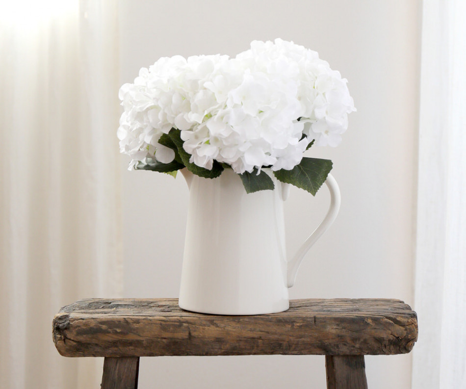 Set 5 Snowball White Hydrangea Bouquet