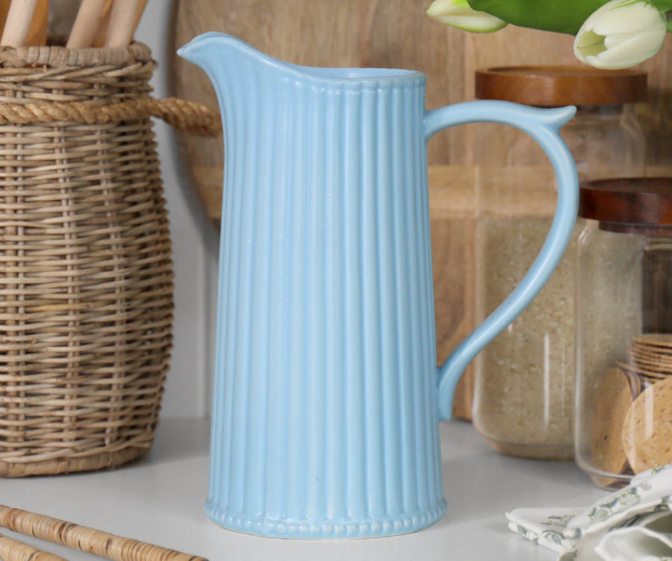 Madison Ribbed Cornflower Blue Jug