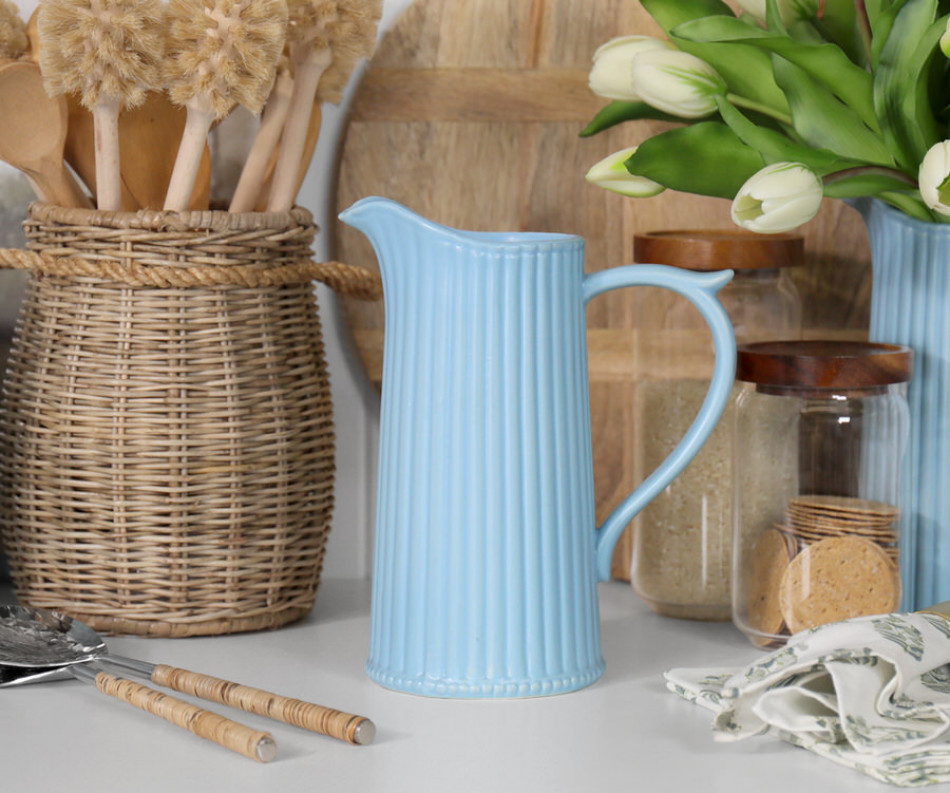 Madison Ribbed Cornflower Blue Jug