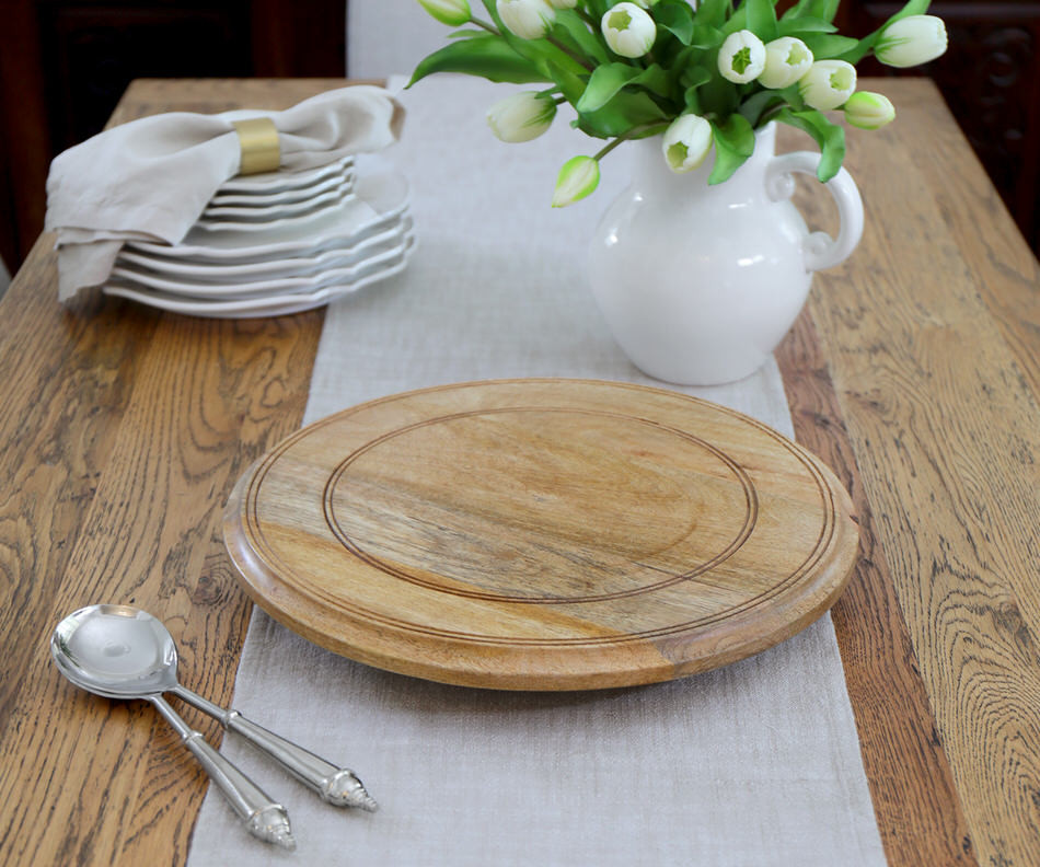 Salina Mango Wood Lazy Susan