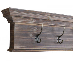 Woodford 6 Hook Brown Mantel Shelf Coat Rack