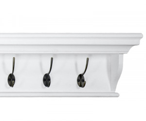 Wickham 8 Hook White Mantel Shelf Coat Rack