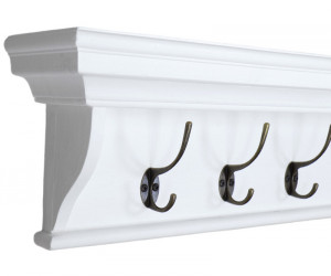 Wickham 8 Hook White Mantel Shelf Coat Rack