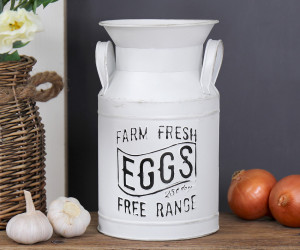 Vintage Farm Fresh White Milk Can