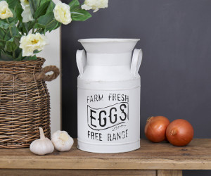 Vintage Farm Fresh White Milk Can