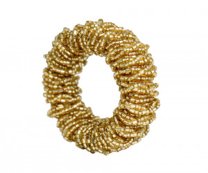 Set 4 Cleo Gold Bead Napkin Rings