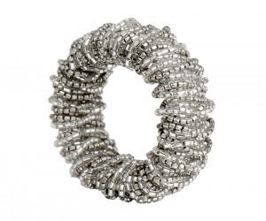 Set 4 Cleo Silver Bead Napkin Rings