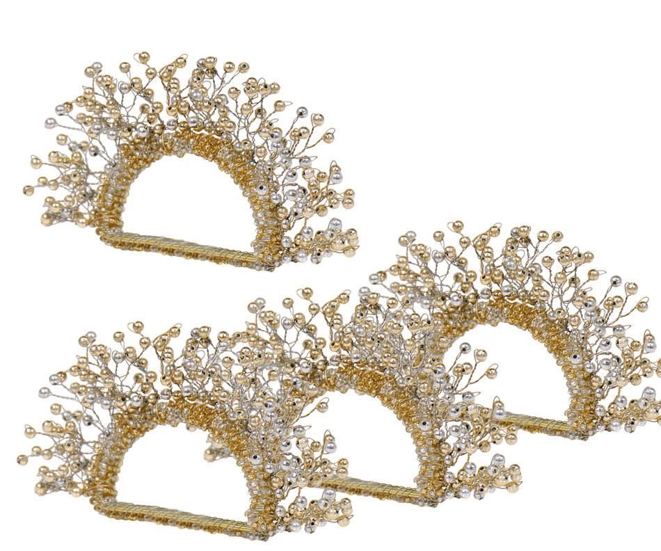 Set 4 Coronet Gold Napkin Rings