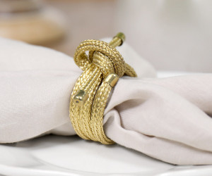 Set 4 Nova Gold Knot Napkin Rings