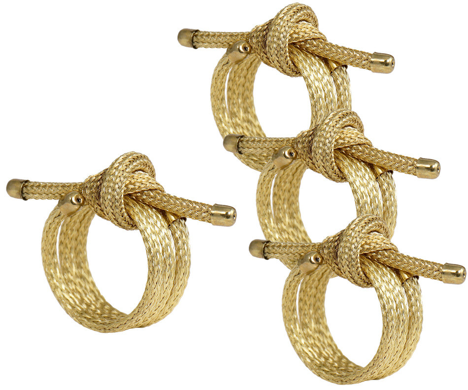 Set 4 Nova Gold Knot Napkin Rings