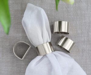 Set 4 Sorrento Silver Napkin Rings