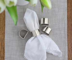 Set 4 Sorrento Silver Napkin Rings