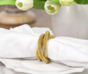 Set 4 Aspen Gold Napkin Rings