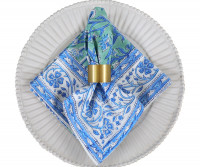 Set 4 Floria Aqua Blue Floral Napkins