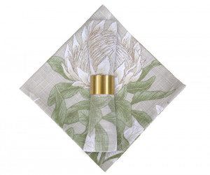 Set 4 Pandora White Protea Napkins