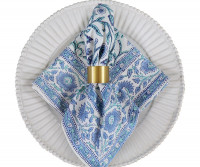 Set 4 Adalene Blue & White Floral Napkins