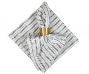 Set 4 Eaton Green Ticking Stripe Napkins