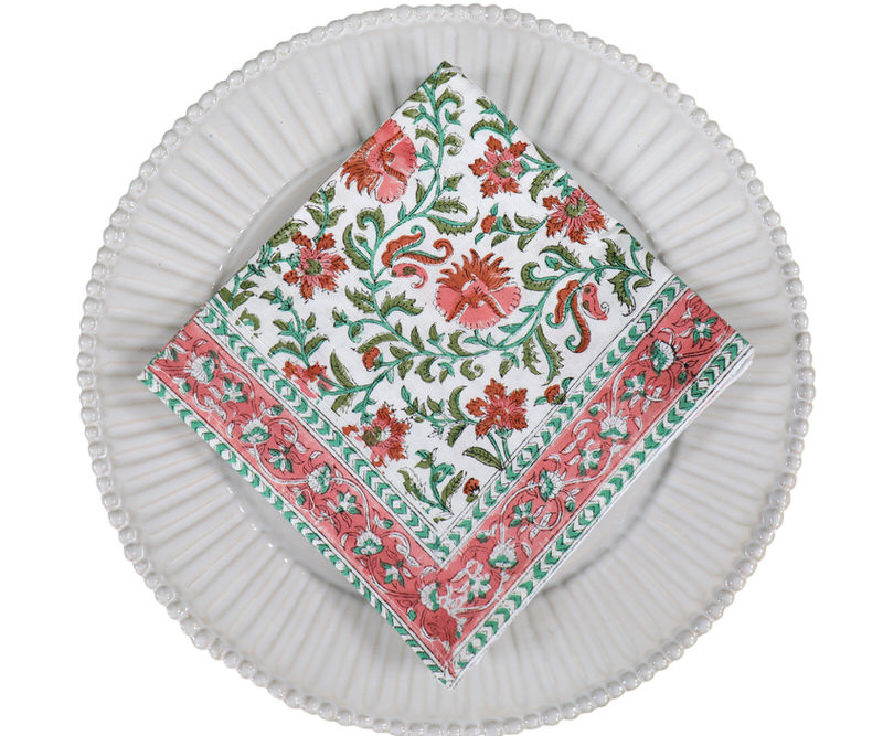 Set 4 Rosa Pink Floral Napkins