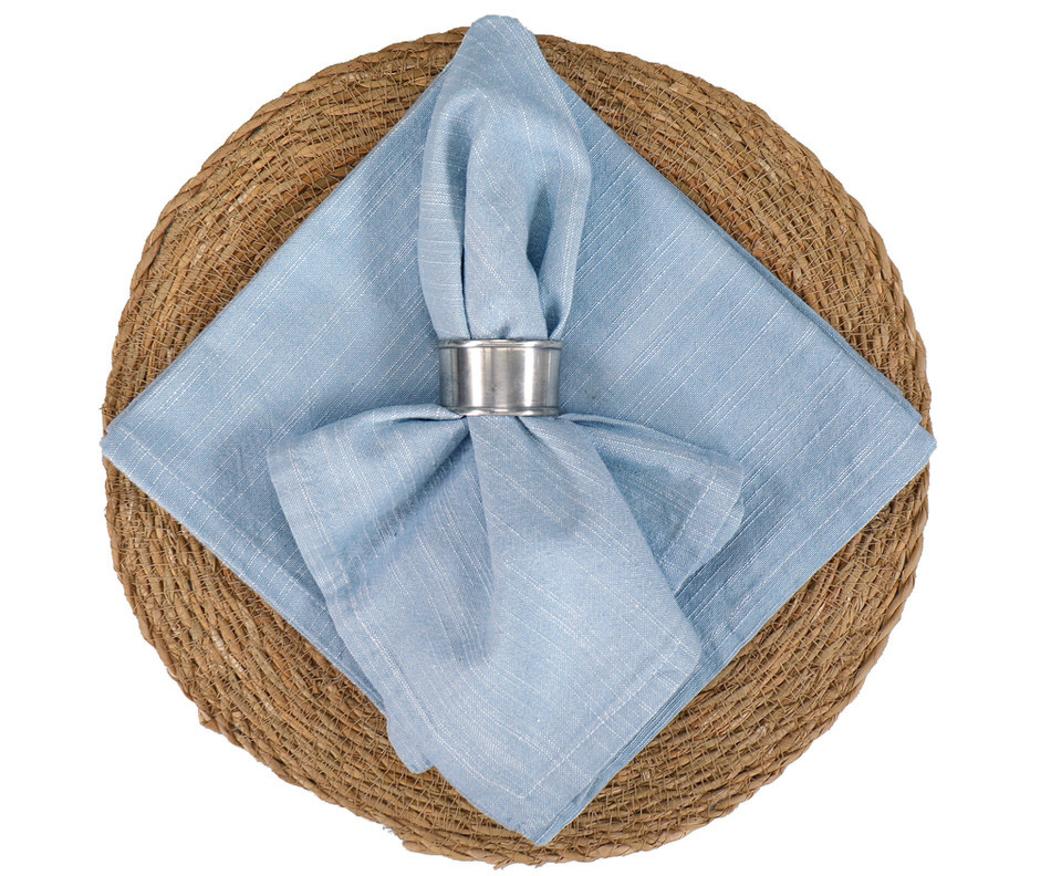 Set 4 Holywell Blue Slub Napkins