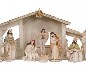 Silent Night Nativity Set and Stable Scene - Ivory