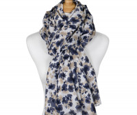 Paoli Navy & Taupe Floral Scarf