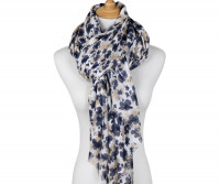 Paoli Navy & Taupe Floral Scarf